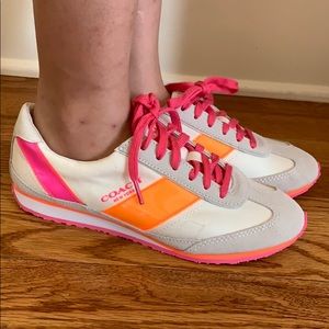 Neon coach sneakers